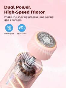 2-In-1 Electric Shaver, Wireless Bikini Trimmer For Women, Detachable Heads, Soft Touch, Wet & Dry Waterproof Design, USB Rechargeable, Portable, Suitable For Bikini Line, Underarms, Legs & Body Hair Removal, Travel Essential, Facial Hair Remover, Sensitive Area Razor - Multicolor - View 8