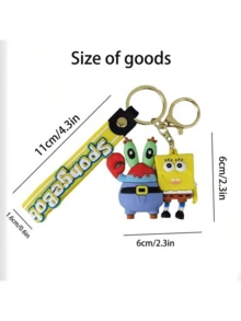 SpongeBob SquarePants SpongeBob Keychain - New Anime Character Keychain Cute Anime Character Couple Bag Pendant Car Keychain Small Accessory Gift Car Accessories For Women Keychain For Bag - Multicolor - View 10