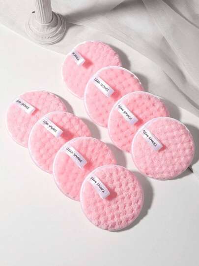 5/3/1pcs Reusable Makeup Remover Pads, Makeup Sponges, Face Cleansing Puff, Facial Cleaning Tools, Round Sponges, Facial Cleansing Pads For Makeup Removal And Skincare, Soft And Skin-Friendly, No Damage