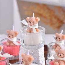 1 قطعة، شمعة دب تيدي، شمعة عطرية في كوب زجاجي بشكل دب تيدي، شمعة عيد ميلاد، شمعة ديكور منزلي، زينة منزلية، شمعة زفاف، هدية تذكارية، هدية عيد ميلاد