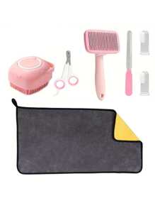 Set de 8 piezas de Kit de aseo para mascotas - Herramientas de higiene y belleza para animales, adecuados para perros, gatos, conejos, para limpiar, cepillar, cortar uñas para que las mascotas se mantengan limpias y hermosas
