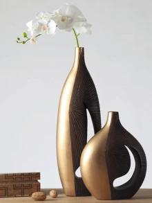 优雅花瓶装饰，简约树脂花瓶，适合客厅，奢华艺术郁金香花瓶套装，独特礼品家居装饰花瓶，玻璃花瓶