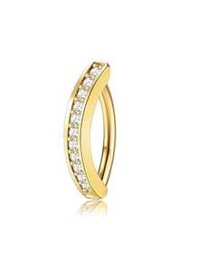 5pcs/Set Faux Pearl Gold-Color Belly Button Rings, Stainless Steel Double Heart Zirconia Embedded Navel Piercing Jewelry For Daily Wear