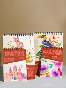 1 كتاب ألوان مائية سميك مربوط بحلقة علوية مقاس 11.6x8.27 بوصة/8.3x5.7 بوصة، 24 ورقة لكل كتاب (88 رطل/180 جم) مقاس A4/A5 ، كتب ألوان مائية سميكة خاصة بالطلاب المبتدئين، كتب رسم بالألوان المائية للرسم اليدوي، كتب رسم للطلاب، ورق رسم وكتابة فني، لوازم مدرسية، عودة إلى المدرسة