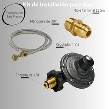 Kit Instalación Gas LP con Manguera de Acero Inoxidable de 2 Metros Regulador de Presión y Conectores de Latón Alta Resistencia Ideal Uso Doméstico y Comercial