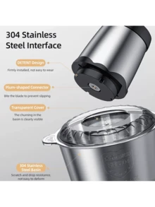 2L Electric Meat Grinder, Multi-Functional Food Processor, Complementary Food Machine, Household Small Stainless Steel Meat Grinder , Home Appliances Kitchen House Essentials Food Procesor Juicer Machine Quick Delivery - 查看 3