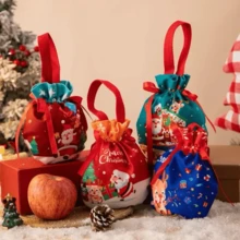 5 piezas Bolsa de embalaje para decoración navideña, Bolsa de regalo de Papá Noel, Bolsa de regalo de muñeco de nieve de Navidad para llevar en la mano, Bolsa de regalo de manzana de Nochebuena, Bolsa de embalaje de fruta navideña, Bolsa de regalo de caramelos, Bolsa decorativa de recuerdo Navidad, Decoraciones navideñas, Pijamas navideños, Regalos de Navidad, Decoración navideña