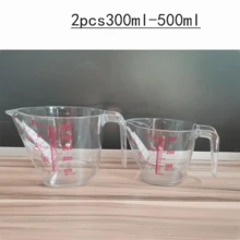 1件/2件家用带刻度量杯，烘焙、厨房、奶茶店用塑料量杯 - 透明色 - 查看 2