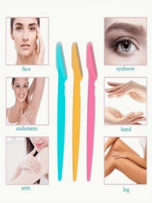 1 pieza Rasuradora de cejas, Hoja de afeitar afilada / Rasuradora de cejas / Recortadora de cejas, ¡Juego completo de herramientas de depilación! Hoja de acero inoxidable importada, Diseño de protección de , Fácil para principiantes, Fácil de crear cejas precisas, Múltiples combinaciones disponibles, Diseño ergonómico, Adecuado para el afeitado de cejas, orejas y vellos de la nariz (Color y estilo aleatorio)