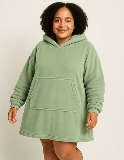 MeF Mae e Filho Moletom Cobertor Oversized Adulto Unissex para Inverno Frio com Bolso Flanela Quentinho - Zulo