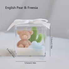 1 قطعة/3 قطع/5 قطع، شمعة على شكل دب صغير، شموع مغلفة بالأكريليك، شموع ديكور المنزل، زينة المنزل، شموع الزفاف، تذكارات حفلة الطفل، شموع معطرة على شكل دب وكاكتوس وبالونات، هدايا مثالية