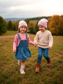 1顶A-Z 26字母印花针织帽，柔软保暖，适合秋冬季节，适合婴幼儿和少女日常佩戴，也可作为生日礼物。 - 粉色 - 查看 7