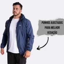 Men's Waterproof Windbreaker Jacket With A Lined Hood And Side Pockets. Lightweight Comfort For All Your Activities, From Workouts To Everyday Life. - 藍色 - 查看 8