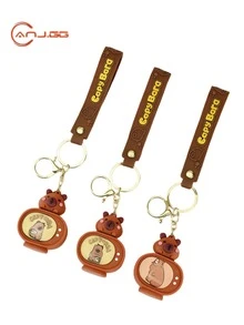 Chaveiro Capivara Com Iluminação LED, Pingente de bolsa, capivara Formato de TV, Joia Portátil Aleatórios Kit 1/3 - Marrom - Visão 6