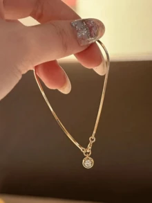 2pcs/Set Titanium Steel Non-Fading Braided Gold Color Strap Bracelet, Vintage Chic Luxury Accessories For Women - Multicolor - View 7