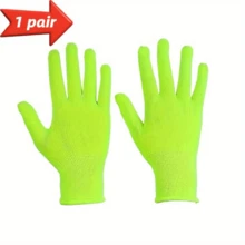 5 Pairs Glow In The Dark Gloves, Party Accessories, Rave Gloves, Neon Green UV Gloves, Luminous In The Dark, Neon Party Supplies, Suitable For Bars, Clubs, Performances, No Electricity Needed, Enhance The Fun And Surprise Of Celebration Events