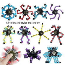 4 件可变形减压陀螺适合儿童和成人缓解压力感官玩具，适合男孩和女孩，适合患有注意力缺陷多动症的儿童和作为礼物（4 件减压玩具）[颜色、款式、随机]女孩玩具礼物、便宜的东西>烦躁玩具情人节礼物