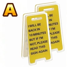 Acrylic Desk Sign "I Will Be Back In 10 Minutes, But If I Don't Come Back, Please Read This Sign Again" Humorous Office Decoration, Unisex Colleague Gifts, Multifunctional Room With Various Slogan Decorations.Desk Accessories,Desk Accessories Office,Office Decor,Office Decor And Accessories, Room Decor Home Decor Ornaments Home Miniature Things