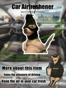CUTE FUNNY'Gangsta DOG'pattern Design Car Air Fresheners - Hanging Rearview Mirror Scented Tablets, Cool Automotive Decor, Paper-Based Vehicle Air Freshener Combo Set With Assorted Designs, Gift For Friends - Multicolor - View 13