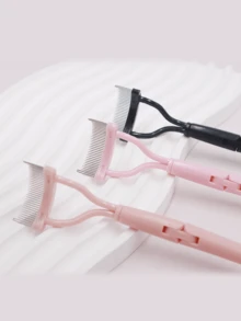 Half-Arc Steel Tooth Eyebrow Comb & Lash Brush 2-In-1 Tool - Eyebrow & Eyelash Shaping, Grooming & Styling Assistant - Multicolor - View 3