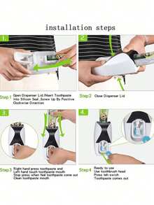 2 Pieces Set Wall-Mounted Toothbrush Holder With Automatic Toothpaste Dispenser, Holds 5 Toothbrushes, No Power Needed, Plastic Material, Bathroom Accessory - Multicolor - View 6