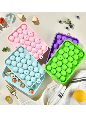 1 st. silikonisform med 25 celler, liten isbollsform, whiskyisform, med lock för fruktis, druvformad handgjord tvålform, isform för hushållet, lämplig för hemmabruk på sommaren, isform för kylskåp, frysning, fester, resor, bröllop, födelsedagar, kök, förvaring, utomhus, halloween, jul, thanksgiving-tillbehör, isform, ismaskin, kökstillbehör