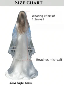 Velo de novia de 1.5M/3M de largo de encaje de pestañas de alta gama para Halloween 2025, velo de boda blanco/marfil, mantilla de boda, ropa de otoño para mujeres
