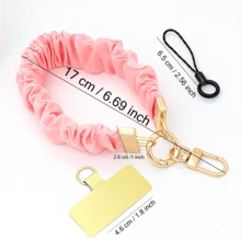 1 套全新金属卡腕带手机挂绳，优雅女士手机吊坠配件，便携式手机链带金属环扣 - 彩色 - 查看 9