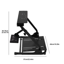 Lislark 1pc Foldable Racing Steering Wheel Stand, Height Adjustable Gaming Wheel Stand With Gear Shift Holder, Simulator Cockpit Compatible With G920 G27 G25 G29 - Black - View 3