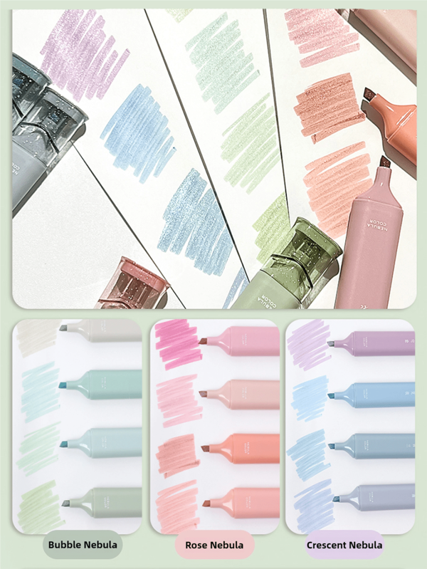 1pc Soft Color Highlighter Pen, Large Capacity, Fluorescent Color, Bleed-Proof, Suitable For Students To Mark And Take Notes