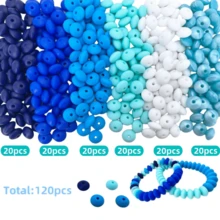 40/120/150 hạt silicon dẹt màu hồng, hạt silicon hình bàn tính 12mm, tự làm, dùng làm móc khóa, vòng tay, vòng cổ. - Nhiều màu - Xem 16