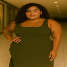 Vestido Flórida – Floresça com Charme e Elegância - Verde Militar - Visão 2
