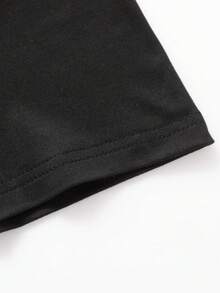 Camiseta de manga corta con cuello redondo para mujer, gorra de abuela, camiseta gráfica femenina - Negro - Ver 5