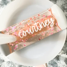 Valentine Personalized, Heart Stanely Accessory, Valentines Accessory, Personalized Tag - 20/30/40/64 OZ - Baby's Breath - View 5