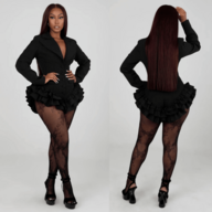 CRANBERRYSA Elegant Black Shorts Cloaks Jacket Long Jumpsuits Coats Women Fashion Designer Winter Clothes Sexy Luxury Dress Blazers Jackets