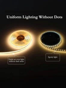 Acosh Neon COB LED Strip Light, 320 LEDs/M, Rotatable Button Dimming, 5V High Density Flexible RA90 FCOB LED Strip, Suitable For TV Backlight, Bedroom, Kitchen Decorative Lighting - Multicolor - View 8