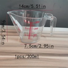 1件/2件家用带刻度量杯，烘焙、厨房、奶茶店用塑料量杯 - 透明色 - 查看 11