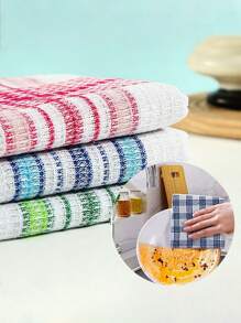 1/5/12pcs Waffle Weave Dish Cloths - Quick-Drying, Random Color Pattern Absorbent Kitchen Towels For Hand Washing, Space-Themed Square Dishcloths For Living Room Cleaning & Drying, No Electricity Needed/Kitchen Cleaning Tools/Cleaning Cloths/Wedding/Garden/Holiday Essentials/Kitchen Accessories/Bathroom Accessories/Kitchen/Fathers Dad Gift/Camping/Home