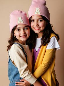 1顶A-Z 26字母印花针织帽，柔软保暖，适合秋冬季节，适合婴幼儿和少女日常佩戴，也可作为生日礼物。 - 粉色 - 查看 6