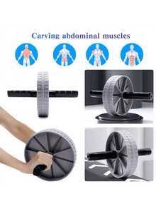 A Single-Wheel Abdominal Roller With A Thickened Steel Pipe For High Load - Bearing Capacity, Sturdy , Suitable As A Home Fitness Training Device.