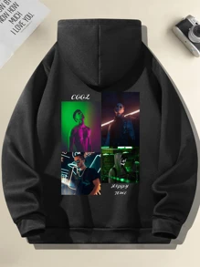 Customized Men's Personalized Autumn Winter Hoodies Sweatshirts - Add Your Own Picture (Selfie/Family Photo/Pet Photo/Friend Photo/Party/Team/ Boyfriend/Girlfriend/Pet/Couple Matching/ Workwear) And Favorite Text /Blessing/Interesting Content To Design Your Personalized Printed T-Shirt For Anniversary Gifts, Customized Girlfriend's Ornamental