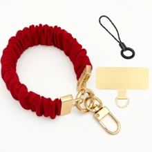 1 套全新金属卡腕带手机挂绳，优雅女士手机吊坠配件，便携式手机链带金属环扣 - 彩色 - 查看 10