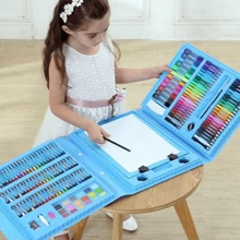 1 Set 42/208 Pcs Colored Pencils Set, Children Painting Brush Gift Box, Washable Crayons, Perfect Gift For Budding Artists, Painting Brush Drawing Supplies, Multi-Color For Various Scenes To Unleash Children's Painting Talent