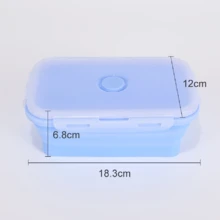 Collapsible Silicone Food Storage Container, Leftover Meal Box For Kitchen, Bento Lunch Boxeree, Microwave, Dishwasher And Fre Safe. Foldable Design Saves Your Space - Picture Color - View 16