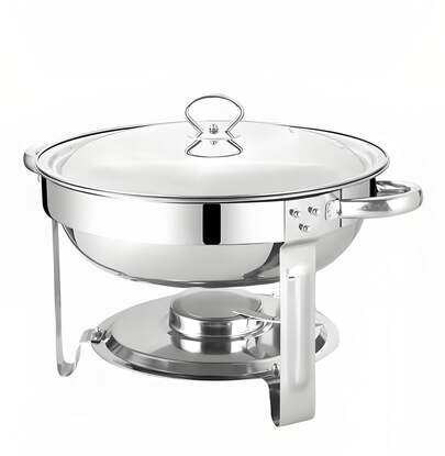 Rechaud Inox Redondo 5 Litros Banho Maria Aquecedor Alimento