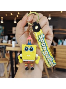 SpongeBob SquarePants SpongeBob Keychain - New Anime Character Keychain Cute Anime Character Couple Bag Pendant Car Keychain Small Accessory Gift Car Accessories For Women Keychain For Bag - Multicolor - View 7