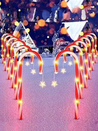 5/8pcs Christmas Solar Candy Cane Lights With Star Pendant, Outdoor Waterproof Solar LED Christmas Lollipop Decorative Lights With 8 Lighting Modes, Suitable For Winter Party Decorations, Christmas Tree Decorations, Christmas Scene Gardens, Driveways, Corridors, Patios, Fences, Sidewalks, Steps Decorative Lights, And Christmas Party Atmosphere Decorative Lights, Christmas Gifts Christmas Decoration XMAS Decor Christmas Tree Gift Decor Thanksgiving Wedding Home Decor Home Decor Fall Decor Autumn Decor Birthday Decorations For Gifts Party Supplies Indoor Outdoor Garden Holiday Festival Decor Halloween Decor Wall Decor Halloween Ornaments Christmas Decoration XMAS Decor Christmas Tree Gift Decor Thanksgiving Wedding Home Decor Home Decor Fall Decor Autumn Decor Birthday Decorations For Gifts Party Supplies Indoor Outdoor Garden Holiday Festival Decor Halloween Decor Wall Decor Halloween Ornaments