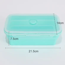 Collapsible Silicone Food Storage Container, Leftover Meal Box For Kitchen, Bento Lunch Boxeree, Microwave, Dishwasher And Fre Safe. Foldable Design Saves Your Space - Picture Color - View 13