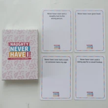 Thẻ trò chơi uống rượu dành cho người lớn NAUGHTY NEVER HAVE I, Thẻ trò chơi tiệc gia đình, Trò chơi trên bàn cho Giáng sinh, Halloween, Lễ tạ ơn, Ngày lễ tình nhân, Tụ tập bạn bè và các cặp đôi, Thẻ trò chơi tiệc uống rượu vui nhộn - Nhiều màu - Xem 6