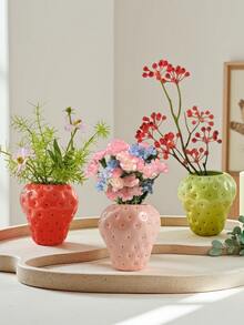 1 pieza Jarrón con forma de fresa, jarrón decorativo de resina roja y linda, adecuado para decoración del hogar, decoración de mesa - Multicolor - Ver 5